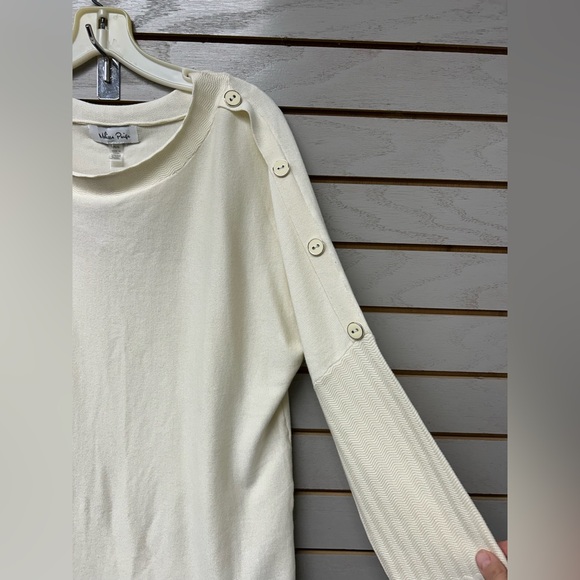 Melissa Paige Cream Button-Accent Blouse - Picture 4 of 6